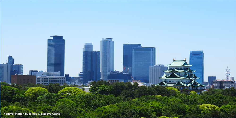 Nagoya Station buildings & Nagoya Castle